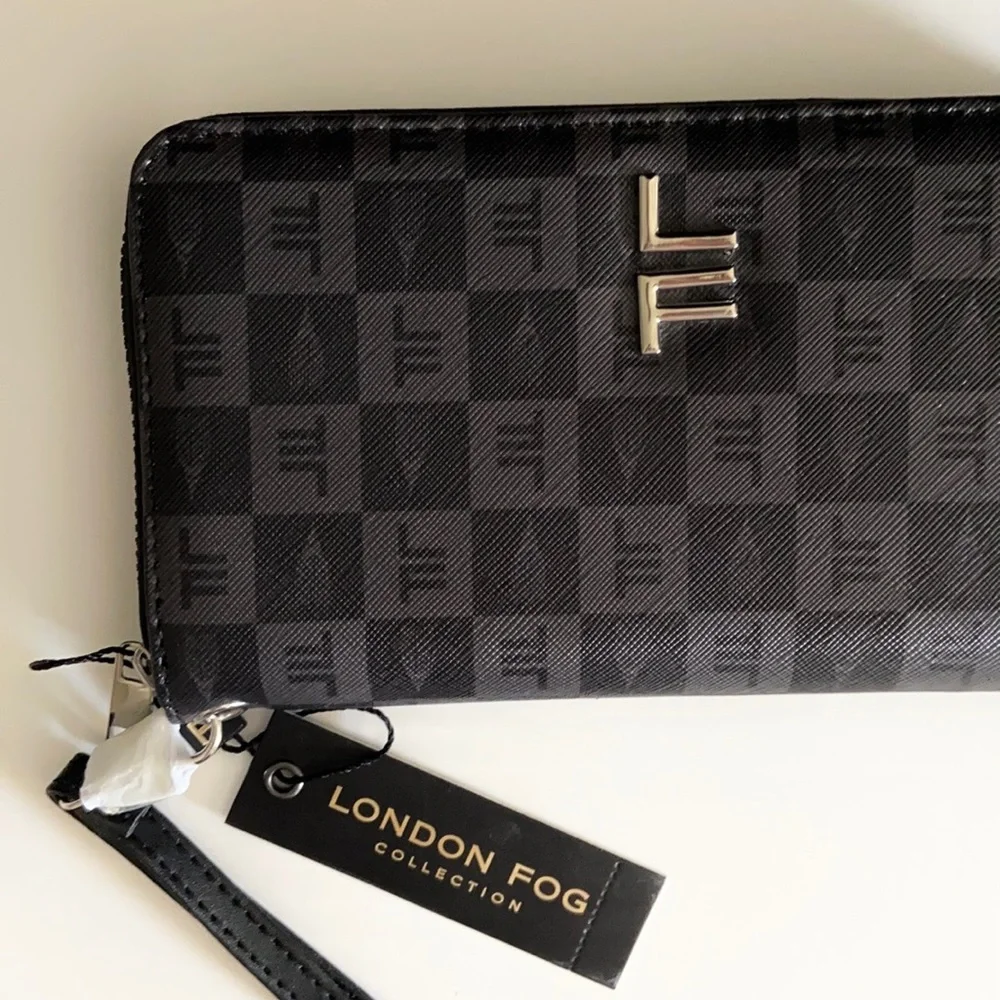 London Fog Adalia Signature Zip Around Wallet
